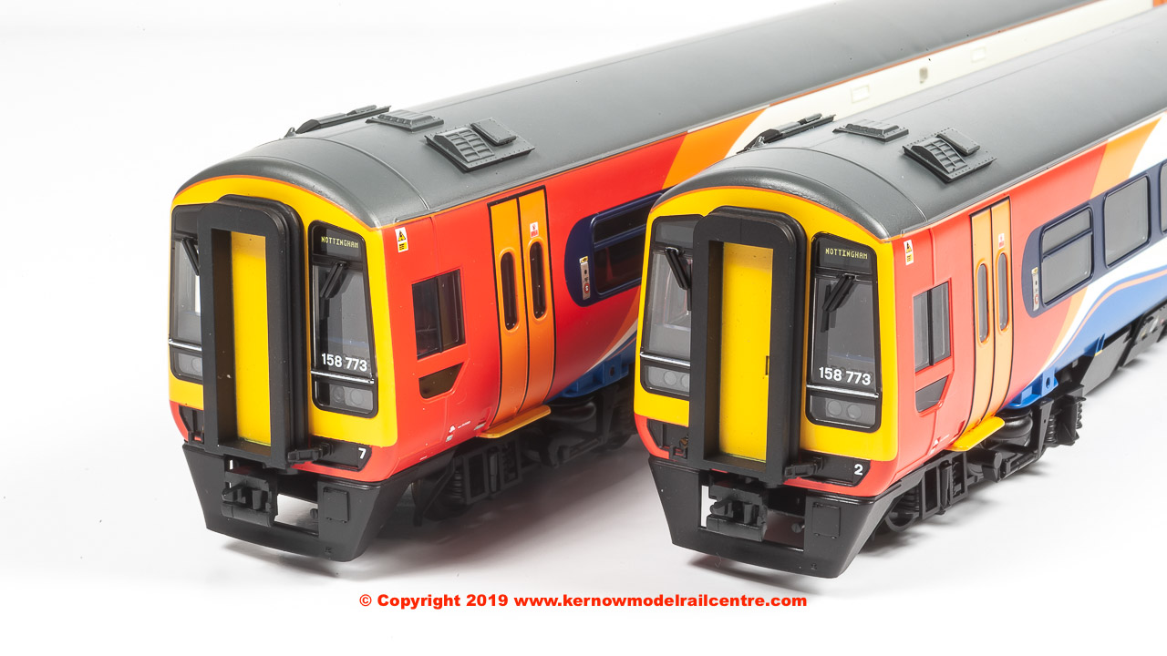 31-518 Bachmann Class 158 2 Car DMU number 158 773 in East Midlands Trains livery.